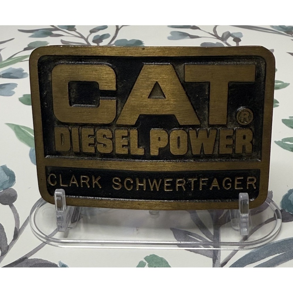 Vintage CAT‎ Diesel Power Belt Buckle Clark Schwertfager Wheeler Mach